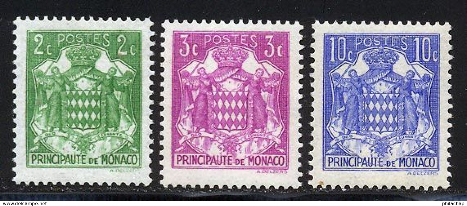 Monaco 1937 Yvert 155 - 156 - 158 ** TB - Unused Stamps