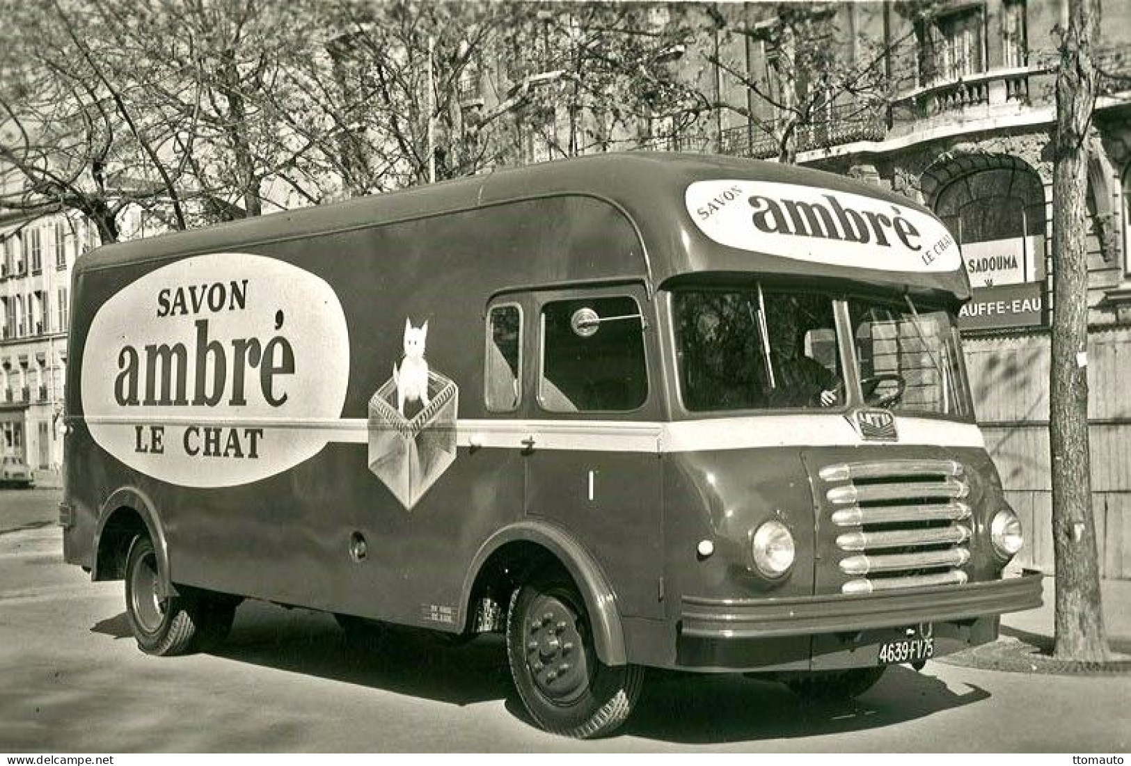 Latil Type H14AIB3 Fourgon (1958) - Publicitaire Ambré Le Chat  - 15x10cms PHOTO - Camions & Poids Lourds