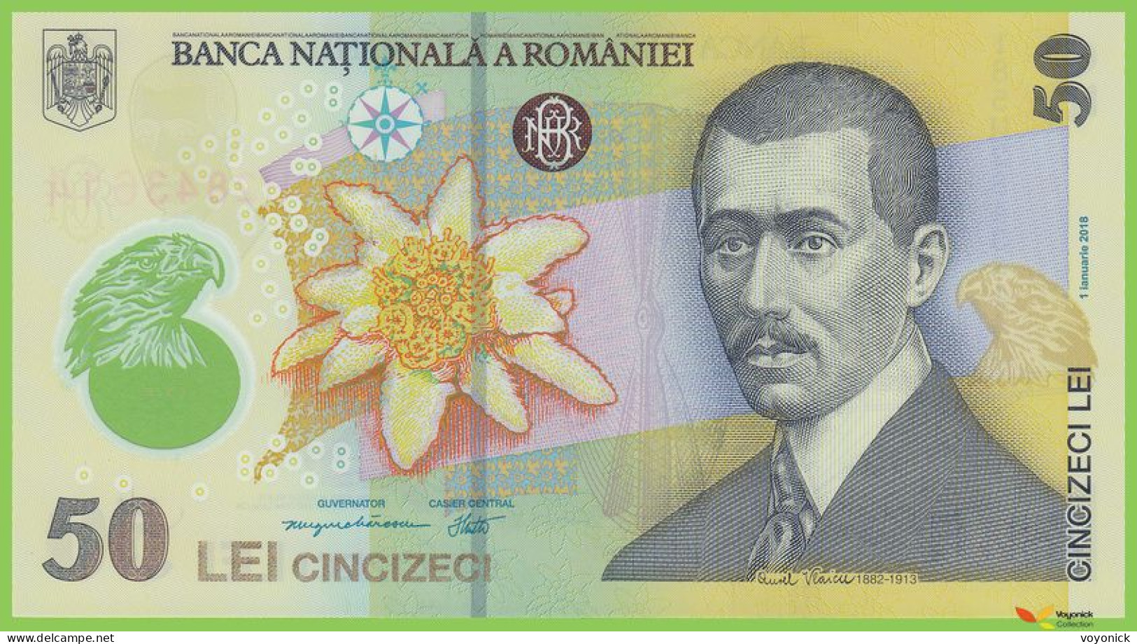 Voyo ROMANIA 50 Lei 2018/2020 P120j B289c 5F UNC Polymer - Rumänien