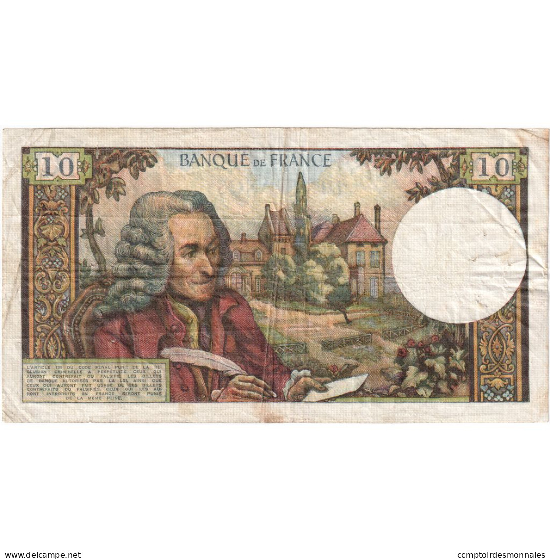 France, 10 Francs, Voltaire, 1971, T.73095618, TTB, Fayette:62.53, KM:147d - 10 F 1963-1973 ''Voltaire''