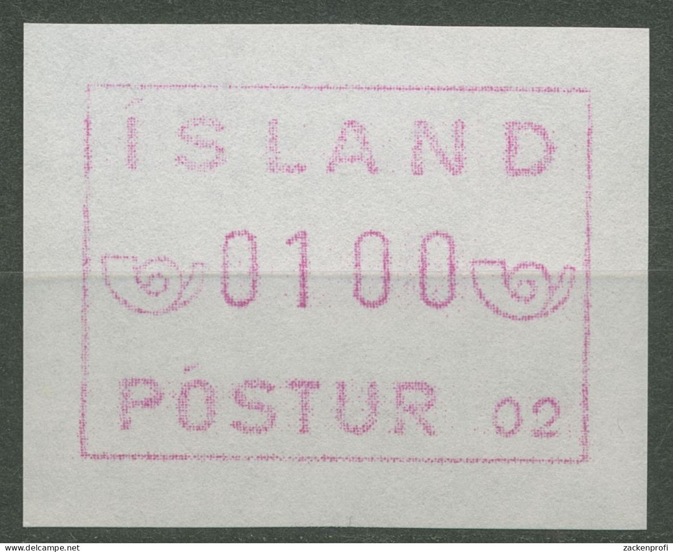 Island ATM 1983 Freimarke Automat 02, Weißes Papier, ATM 1.2 C XI Postfrisch - Franking Labels