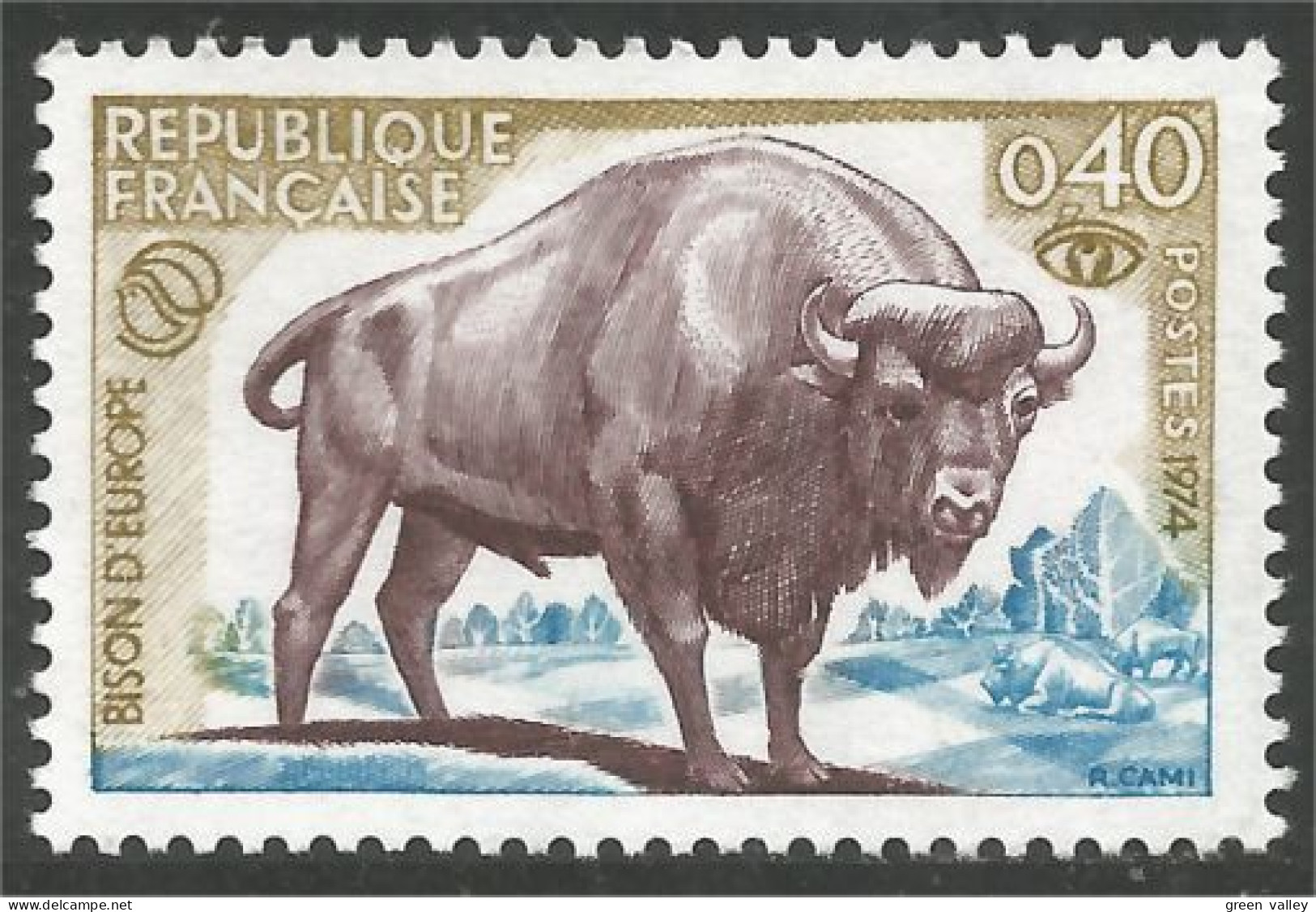 347 France Yv 1795 Bison Europe Buffalo MNH ** Neuf SC (1795-1c) - Selvaggina