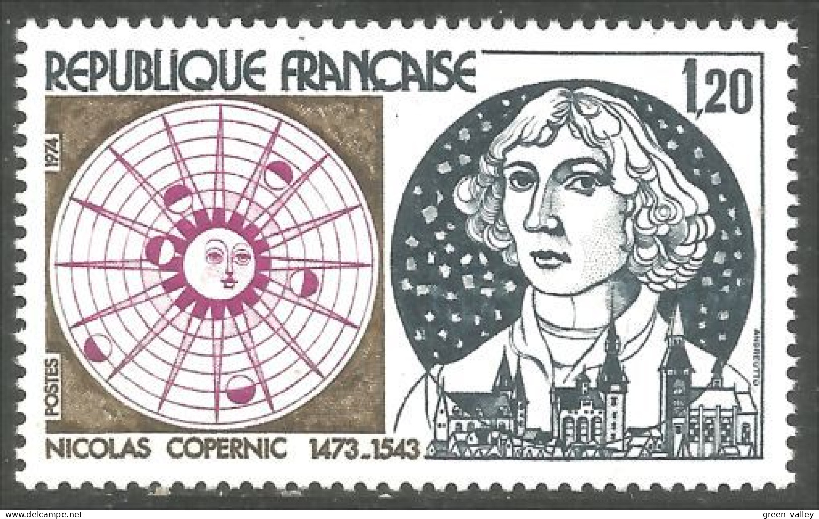 348 France Yv 1818 Nicolas Copernic Astronome MNH ** Neuf SC (1818-1c) - Natuur