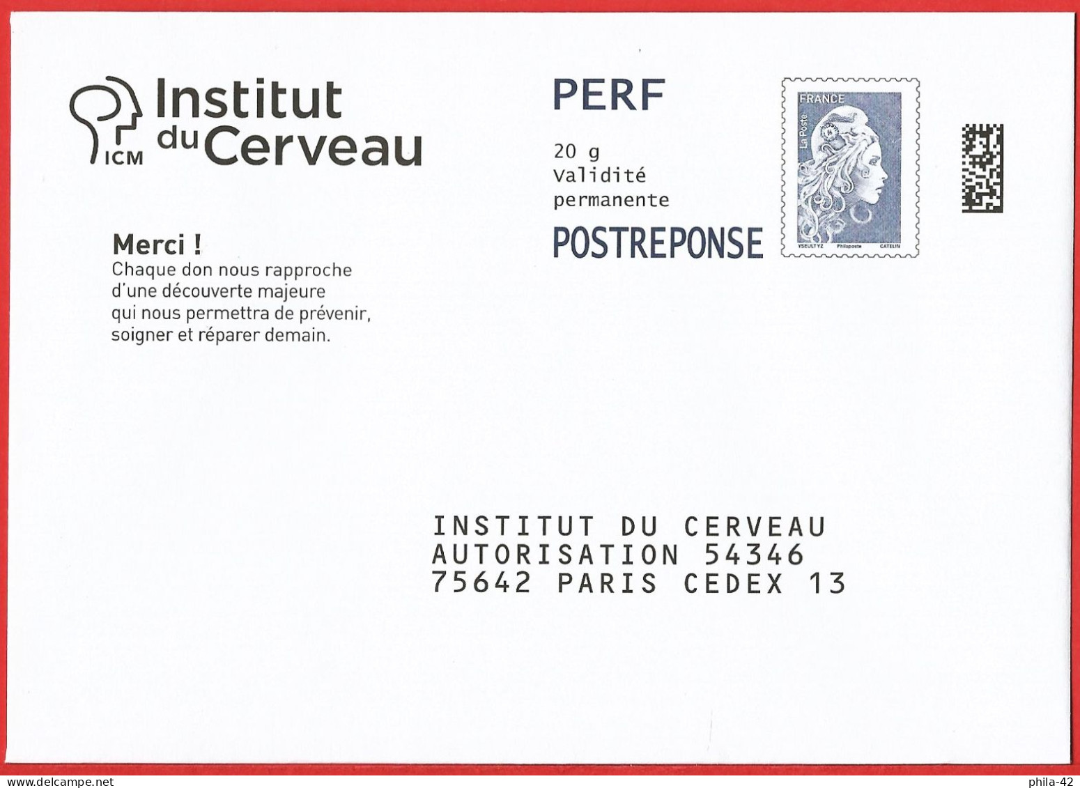 France 2023 - PAP - Marianne L'Engagée - Institut Du Cerveau - Prêts-à-poster: Réponse