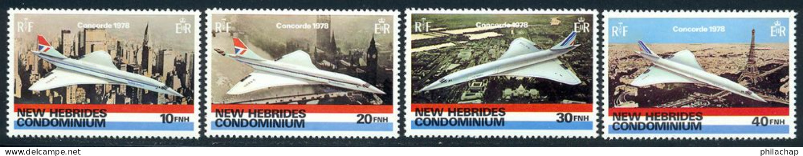 Nouvelles Hebrides 1978 Yvert 531 / 534 ** TB Coin De Feuille - Nuevos