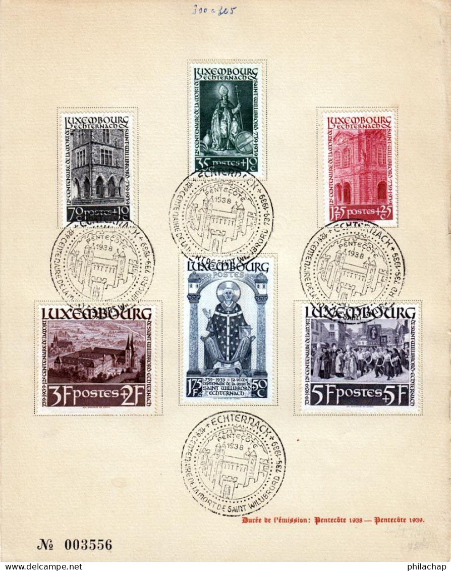 Luxembourg 1938 Yvert 300 / 305 (o) B Oblitere(s) - Gebruikt