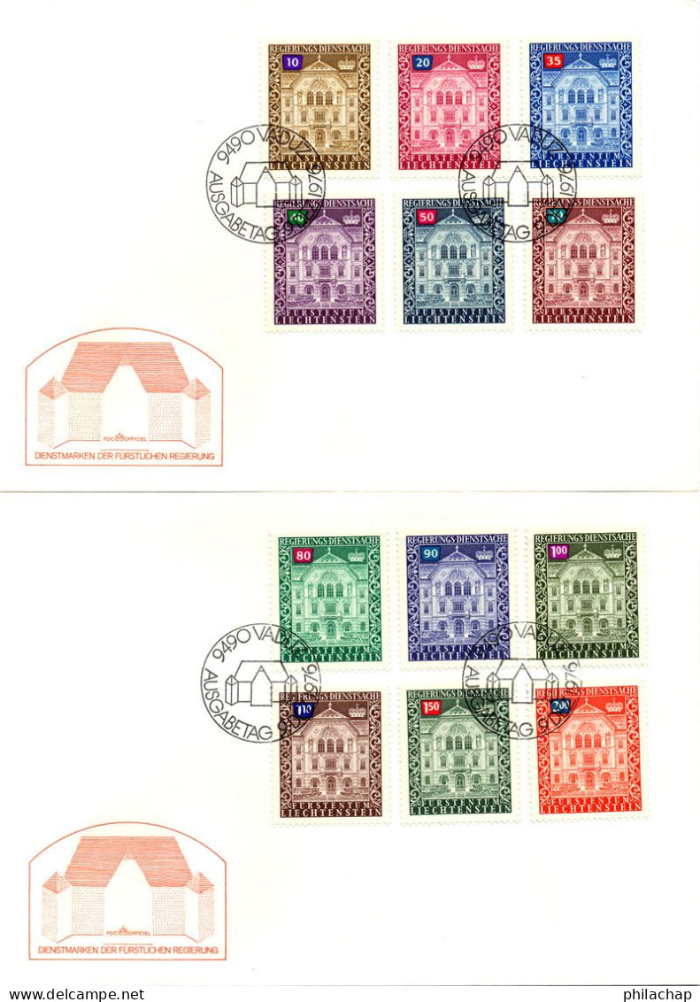 Liechtenstein FDC Service 1976 Yvert 57 / 68 - FDC