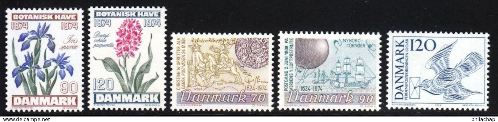 Danemark 1974 Yvert 584 / 588 ** TB - Unused Stamps