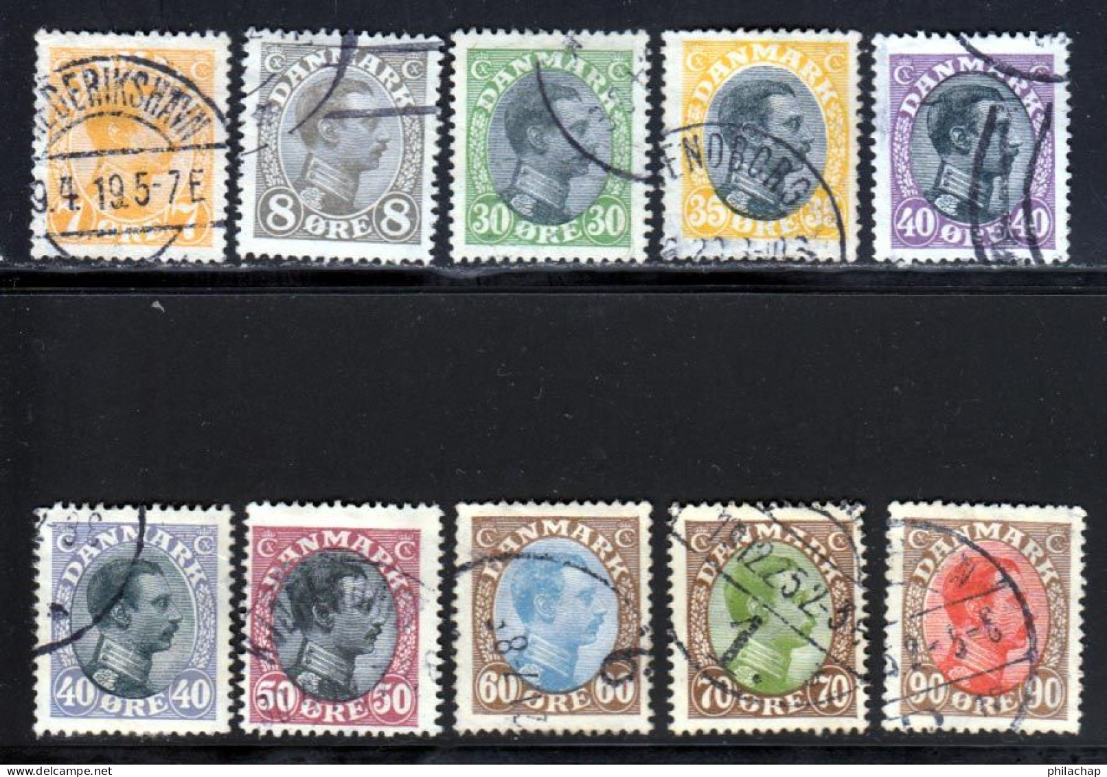 Danemark 1919 Yvert 105 - 106 - 109 / 111 - 111a - 112 / 115 (o) B Oblitere(s) - Used Stamps