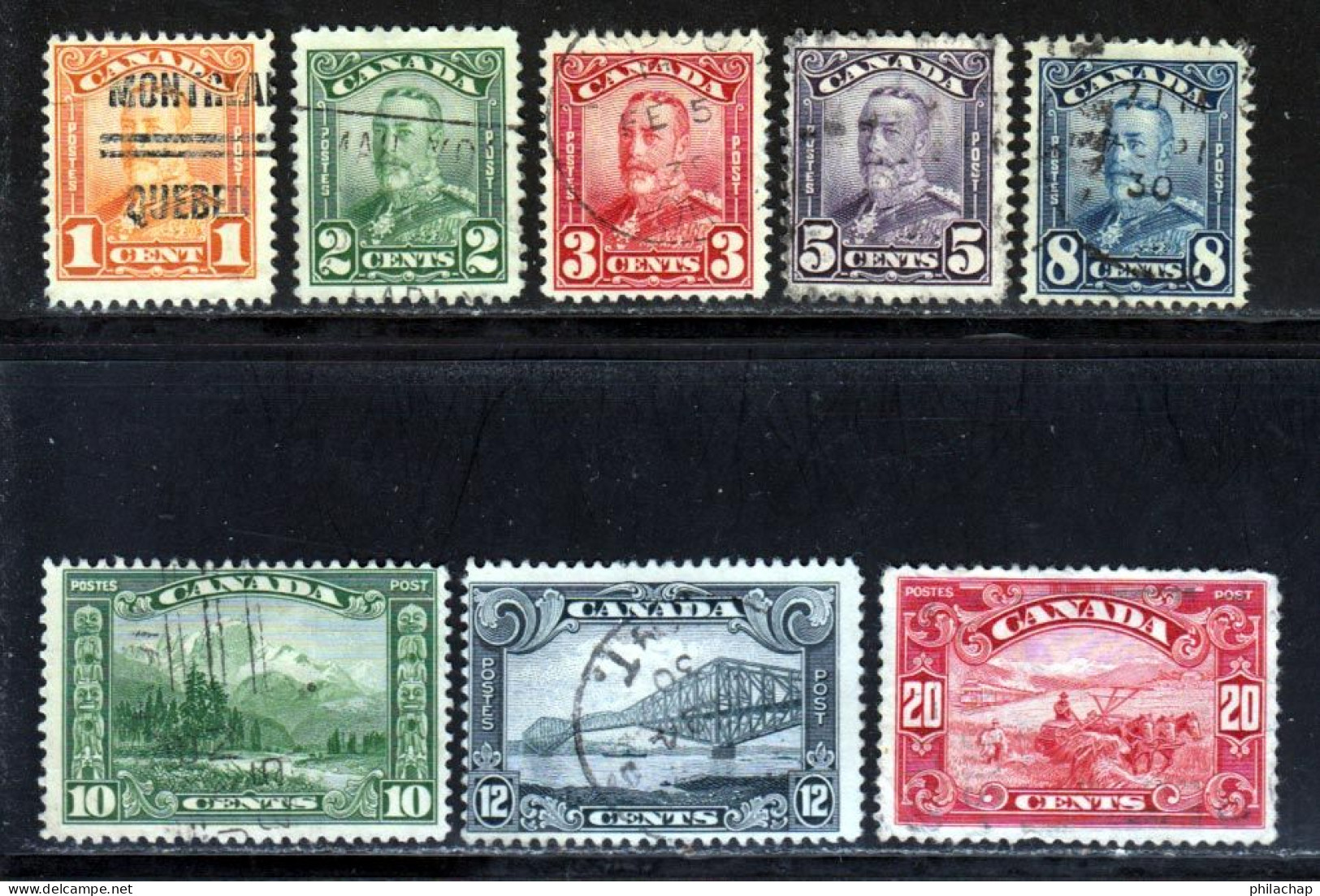 Canada 1928 Yvert 129 / 131 - 133 / 137 (o) B Oblitere(s) - Gebraucht