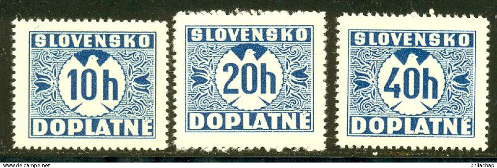 Slovaquie Taxe 1939 Yvert 2 - 3 -  5 ** TB Bord De Feuille - Unused Stamps