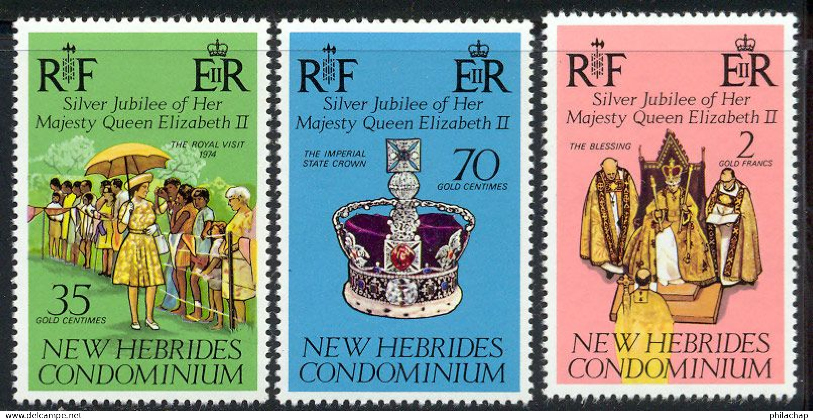 Nouvelles Hebrides 1977 Yvert 447 / 449 ** TB Bord De Feuille - Unused Stamps