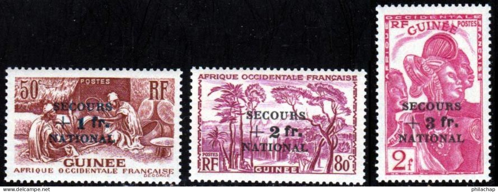 Guinee 1941 Yvert 172 - 173 - 175 ** TB Secours National - Ungebraucht