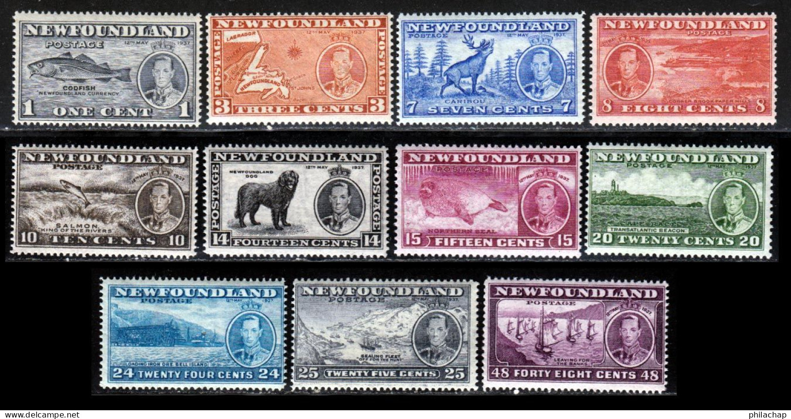 Terre-Neuve 1937 Yvert 208 / 218 ** TB - 1908-1947