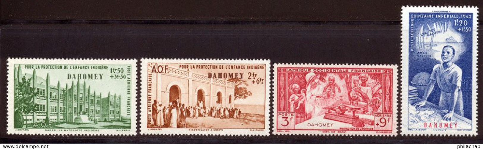 Dahomey PA 1942 Yvert 6 / 9 ** TB PEIQI - Unused Stamps