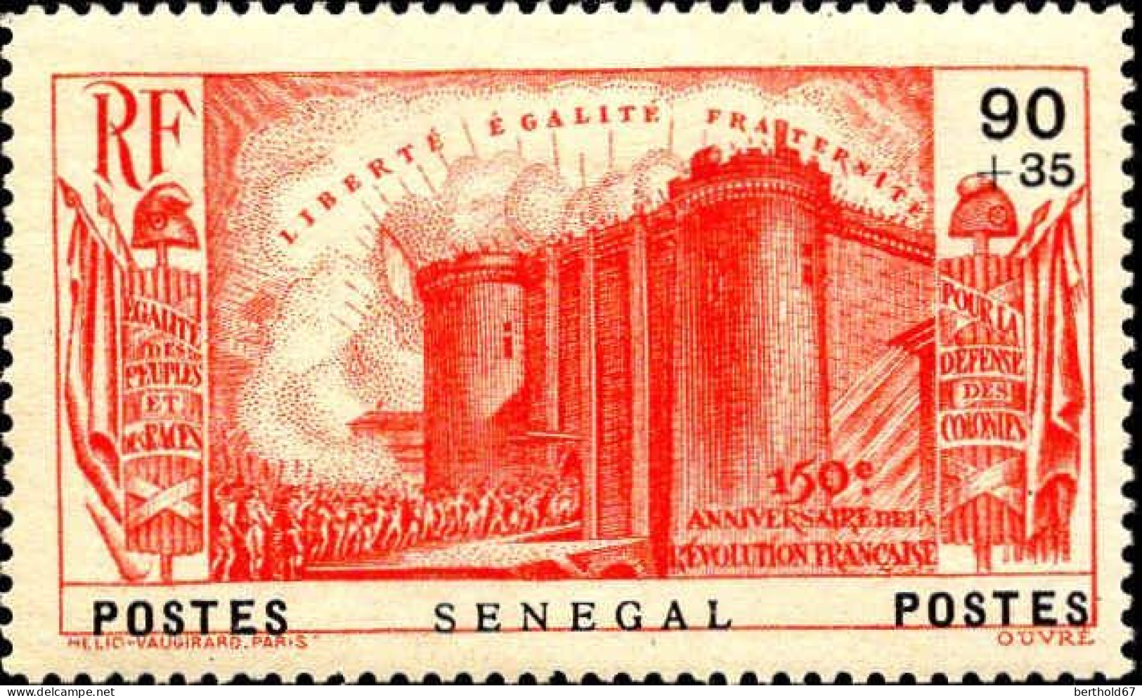 Sénégal Poste N* Yv:155/159 150.Anniversaire De La Révolution Française (Trace De Charnière) - Neufs