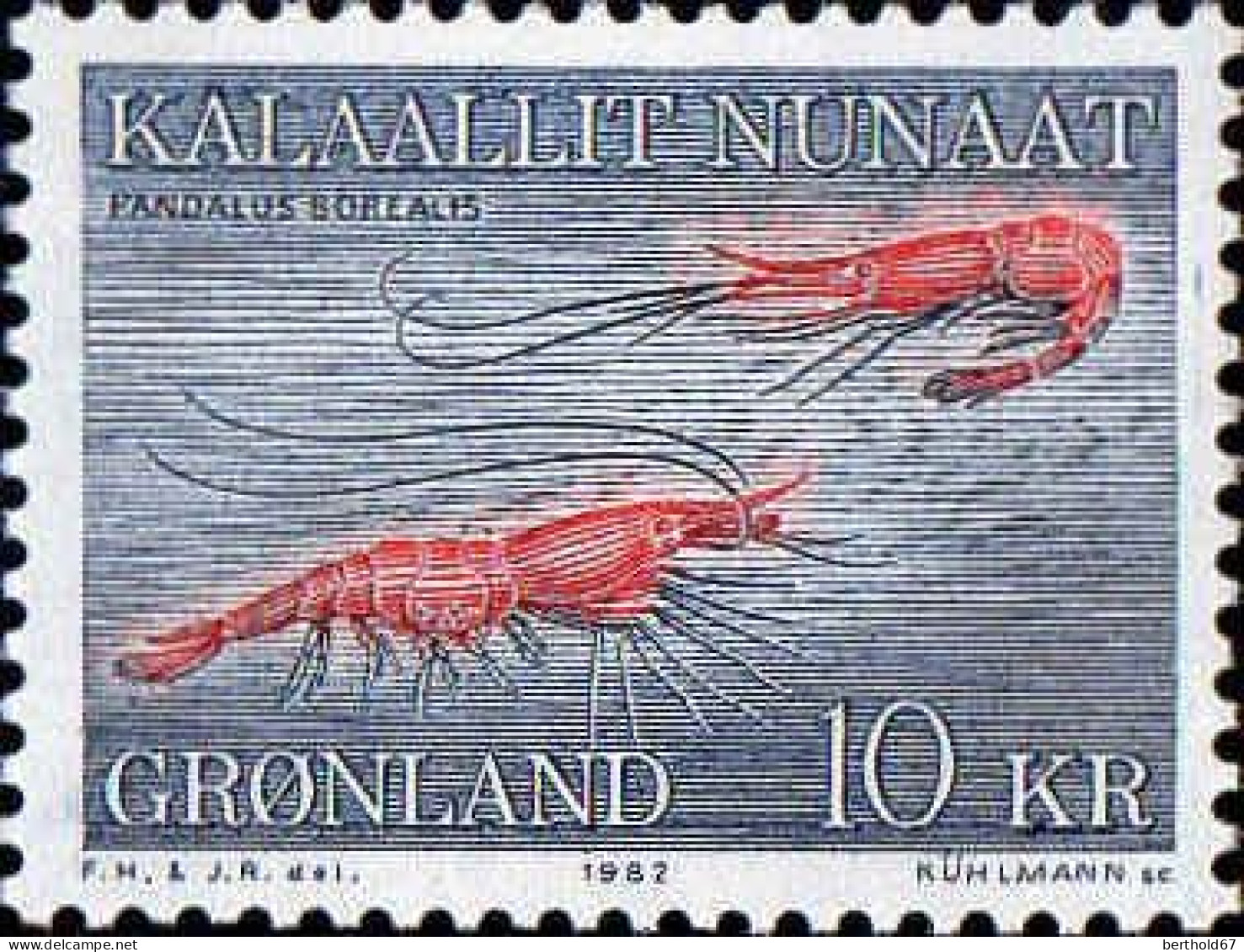 Groenland Poste N** Yv:121 Mi:133 Pandalus Borealis - Nuevos