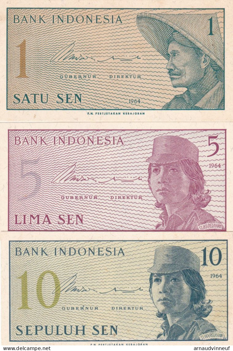 INDONESIE LOT DE 3 BILLETS - Indonesië