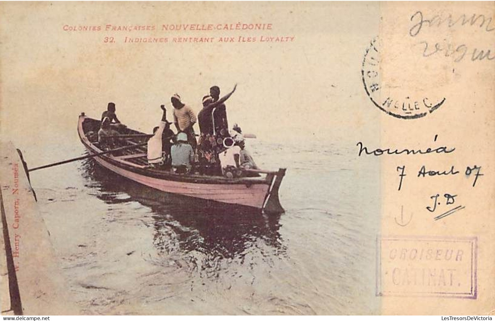 Nouvelle Calédonie - Indigènes Rentrant Aux îles Loyalty - Colorisé - Barque - Animé - Carte Postale Ancienne - New Caledonia