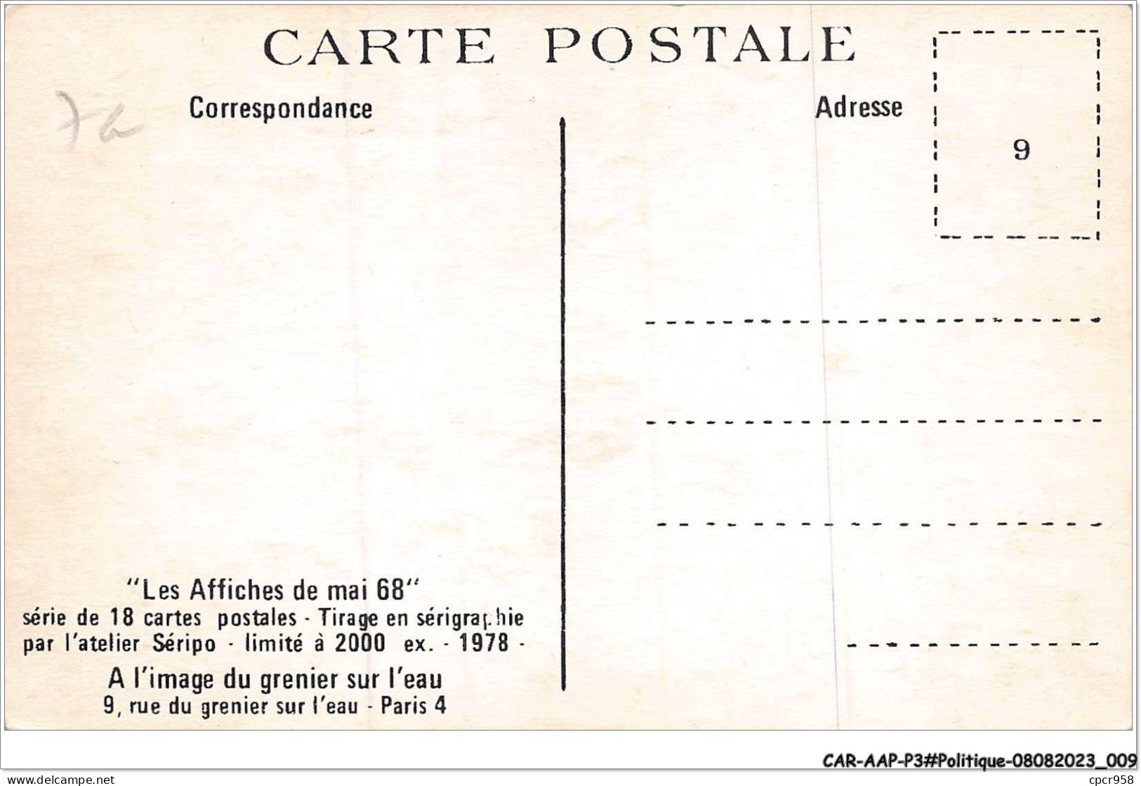 CAR-AAPP3-0171 - POLITIQUE - Les Affiches De Mai 68 - Peut-il Nous Coffrer Tous - Partis Politiques & élections