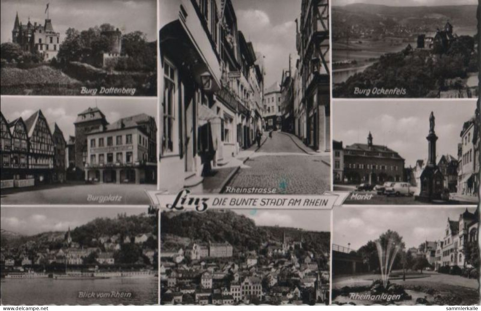 58536 - Linz - U.a. Burg Ockenfels - 1958 - Linz A. Rhein