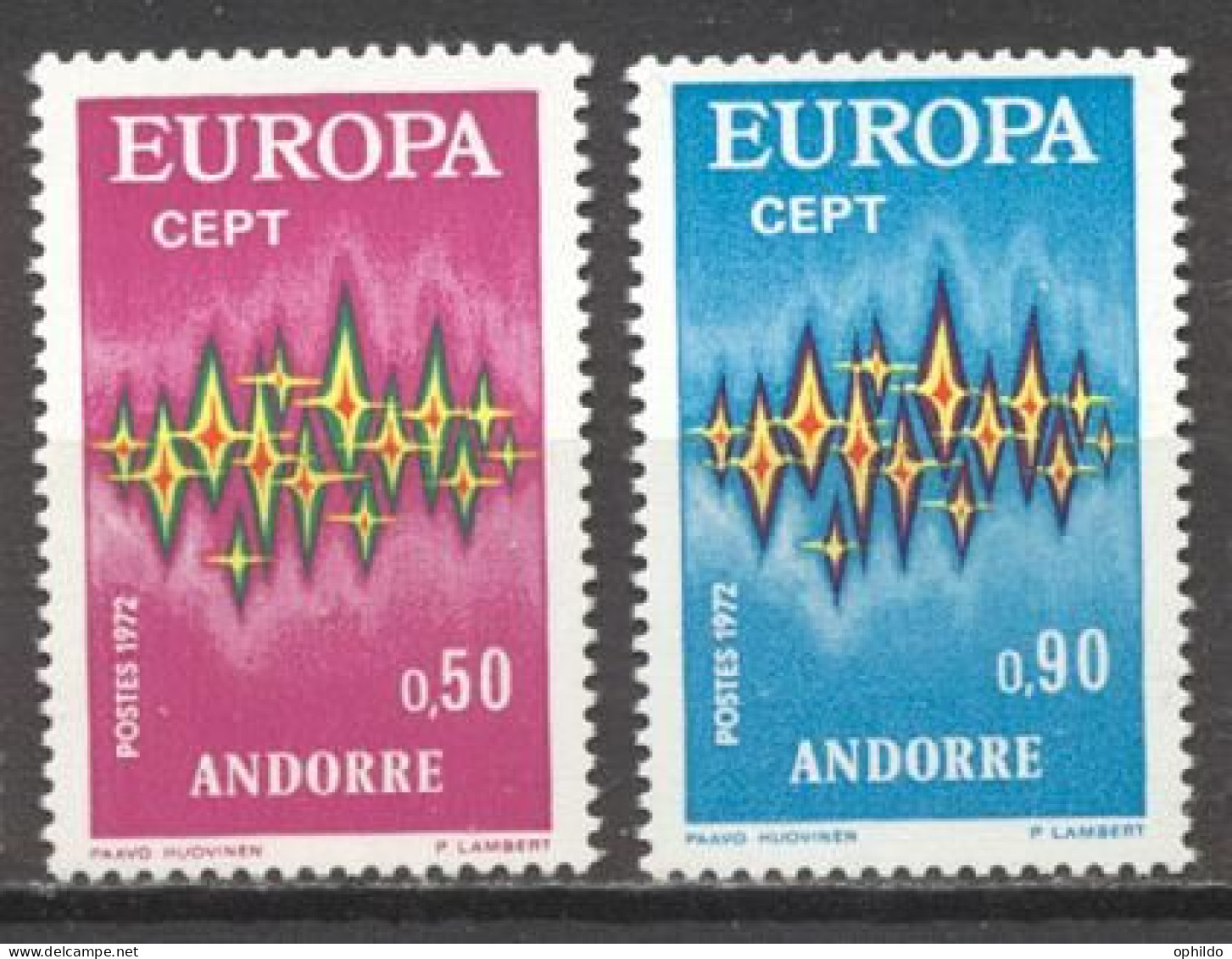 Europa 1972 Année Complete Sauf Andorre Espagnol * * TB - Full Years