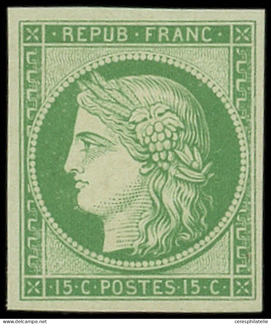 ** EMISSION DE 1849 - R2e  15c. Vert Clair, REIMPRESSION, TB - 1849-1850 Ceres