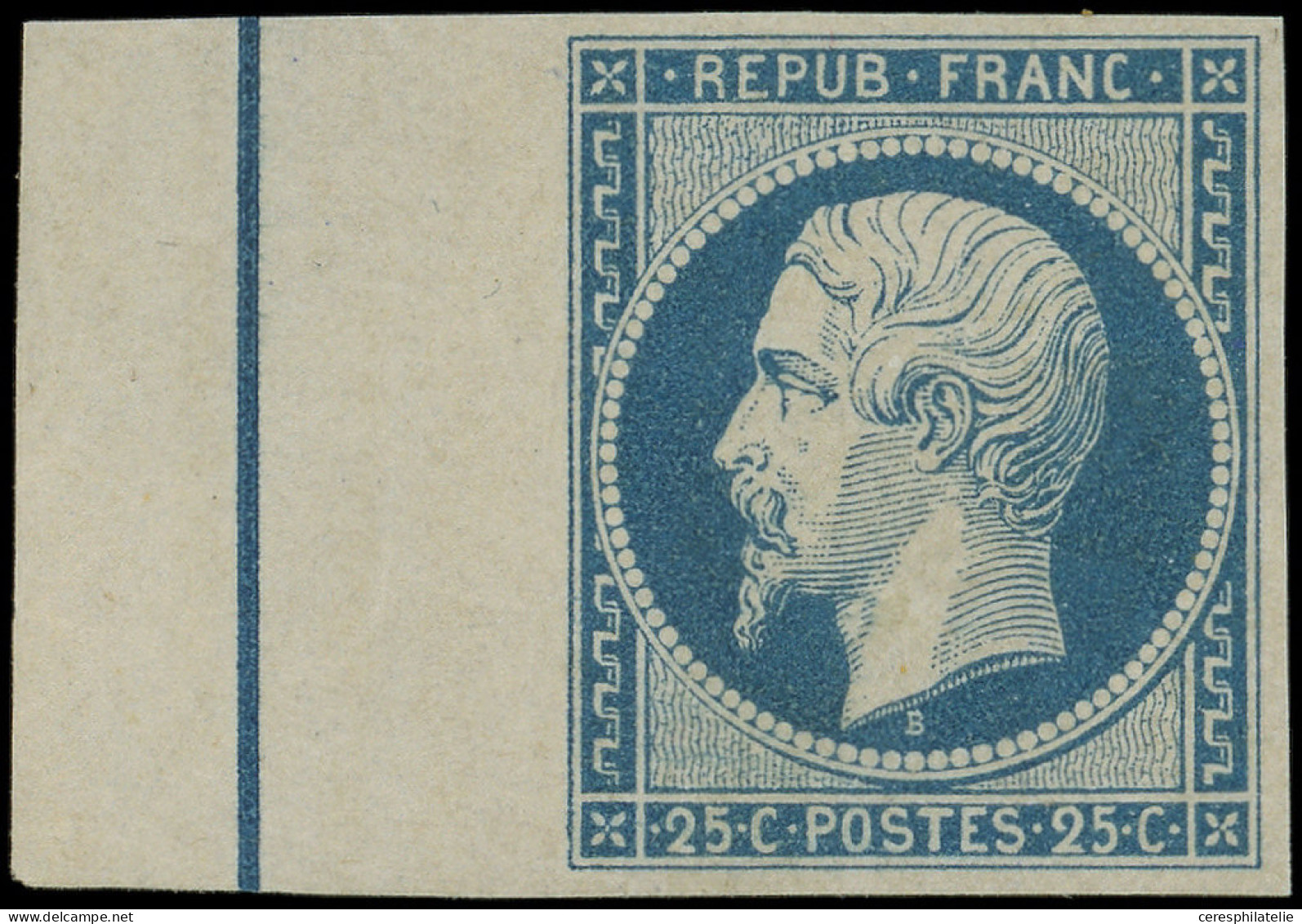 * PRESIDENCE - L10b 25c. Bleu, Bdf Avec FILET D'ENCADREMENT, Très Lég. Ch., TTB. C - 1852 Louis-Napoléon