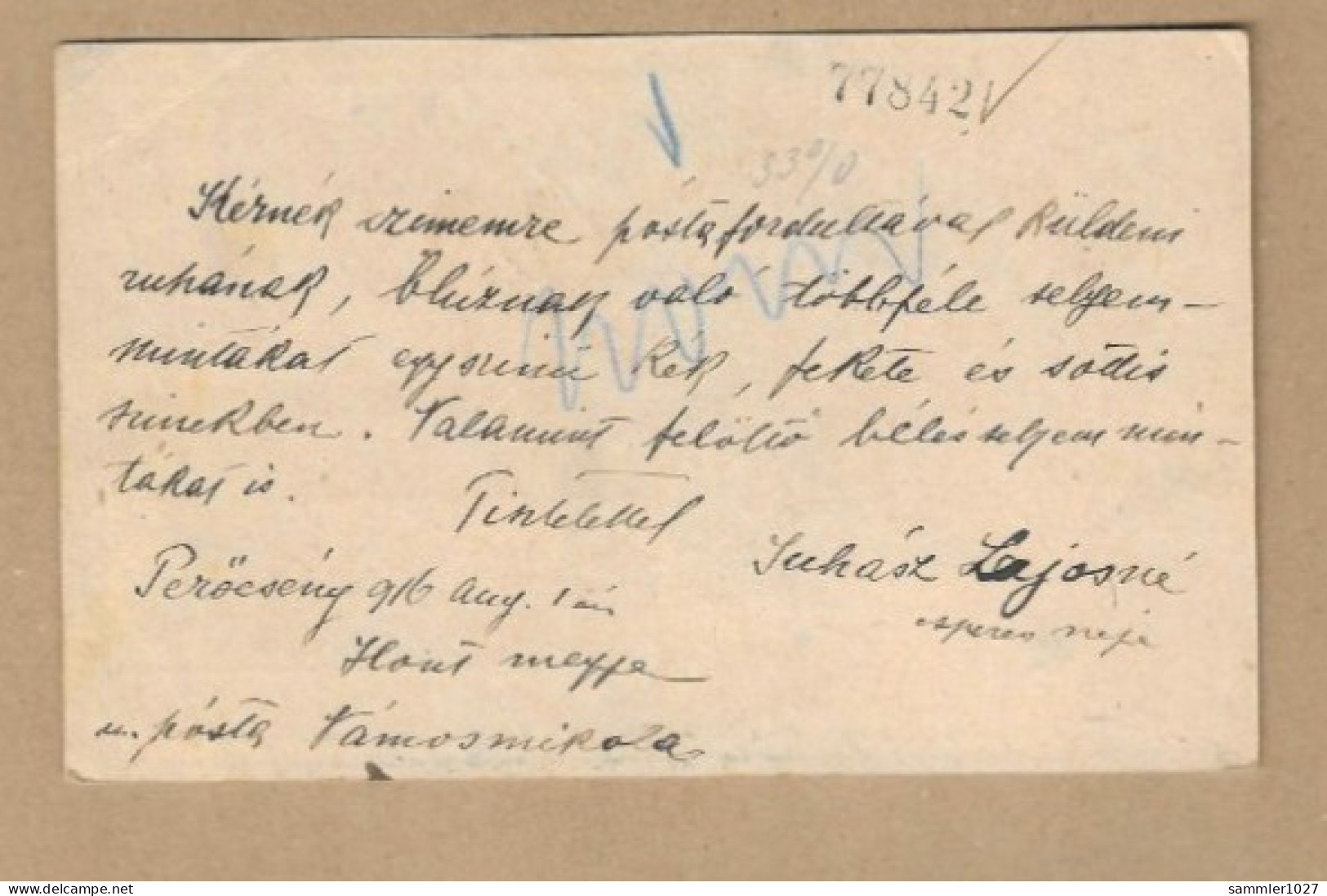 Los Vom 11.04 -  Heimatbeleg Aus Vamosmikola Nach Luzern 1916  Ganzsache - Lettres & Documents