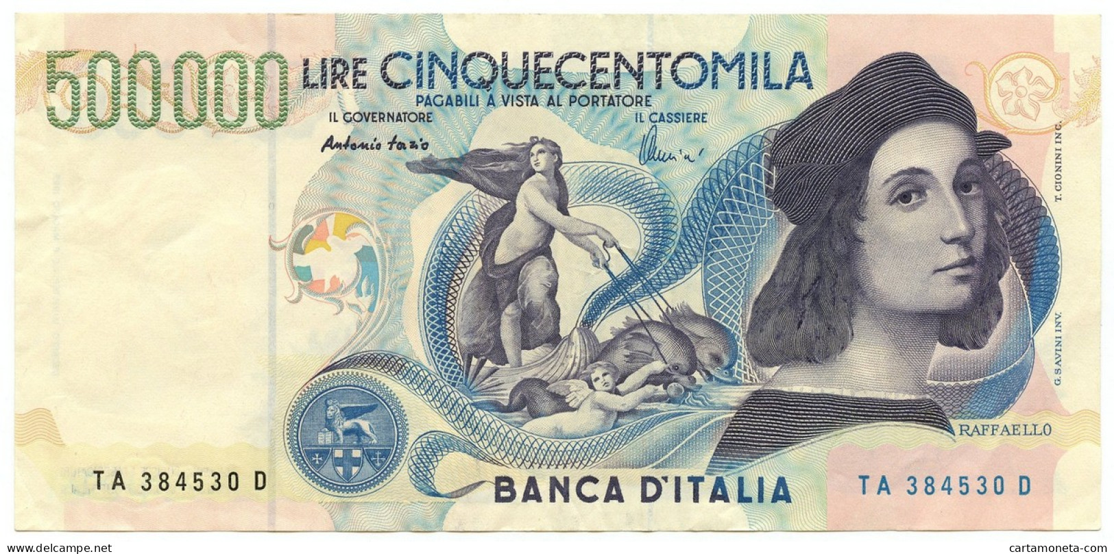 500000 LIRE BANCA D'ITALIA RAFFAELLO LETTERA A 13/05/1997 SPL - Andere & Zonder Classificatie