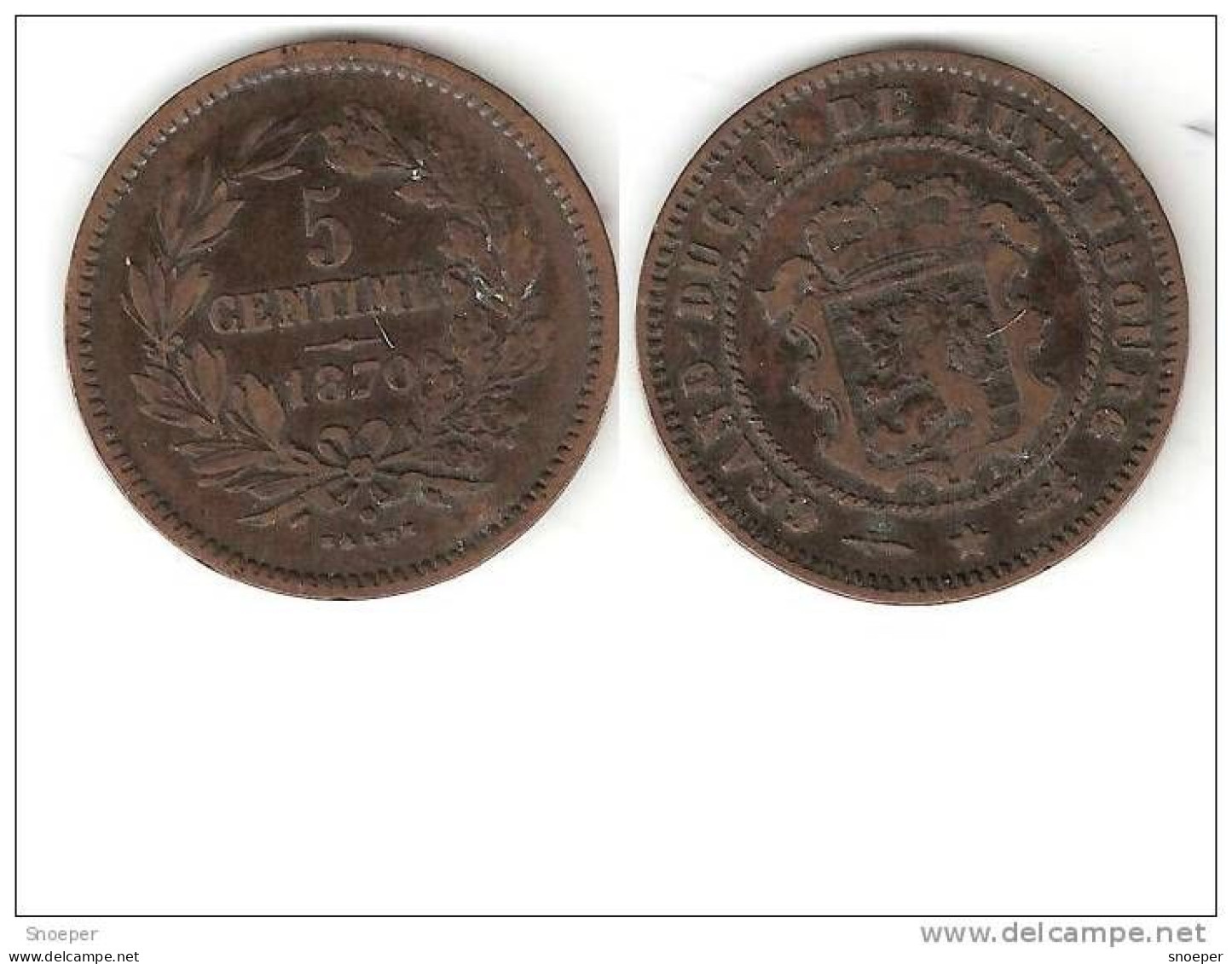 *luxembourg  5 Centimes 1870  Km 22.1 Vf !! - Luxemburg