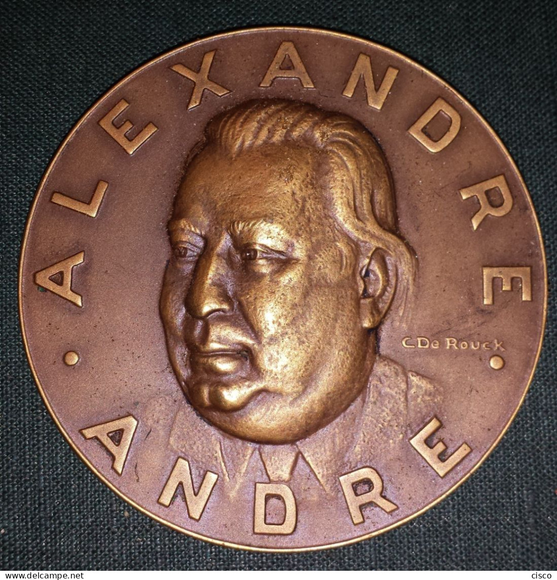 BELGIQUE Médaille Hommage à André Alexandre Président Des Artistes Du Hainaut 1958 Signée De Rouck - Royal / Of Nobility