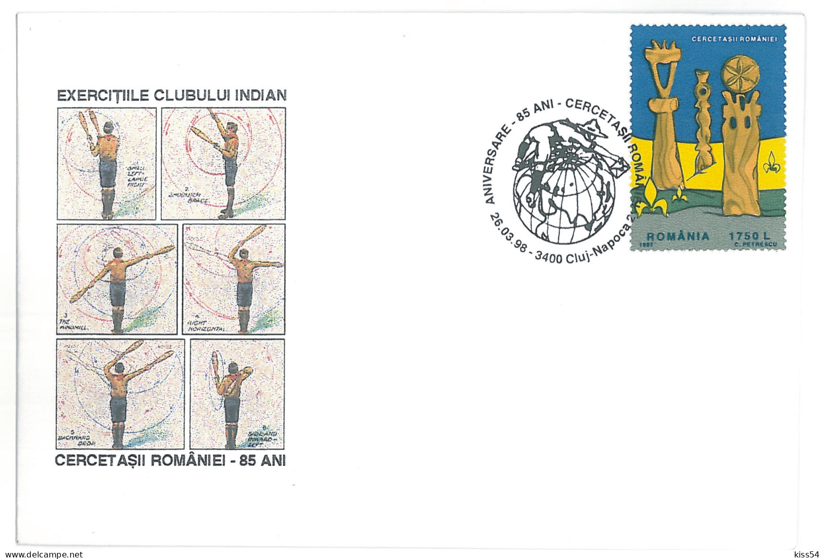 SC 53 - 1210 Scout ROMANIA, Special Stamp - Cover - Used - 1998 - Briefe U. Dokumente