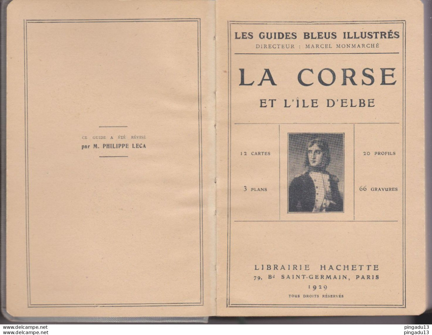 Fixe La Corse Et L'Ile D'Elbe Année 1929 Guides Bleus Illustrés Hachette 258 Pages Une Mine De Renseignements - Corse