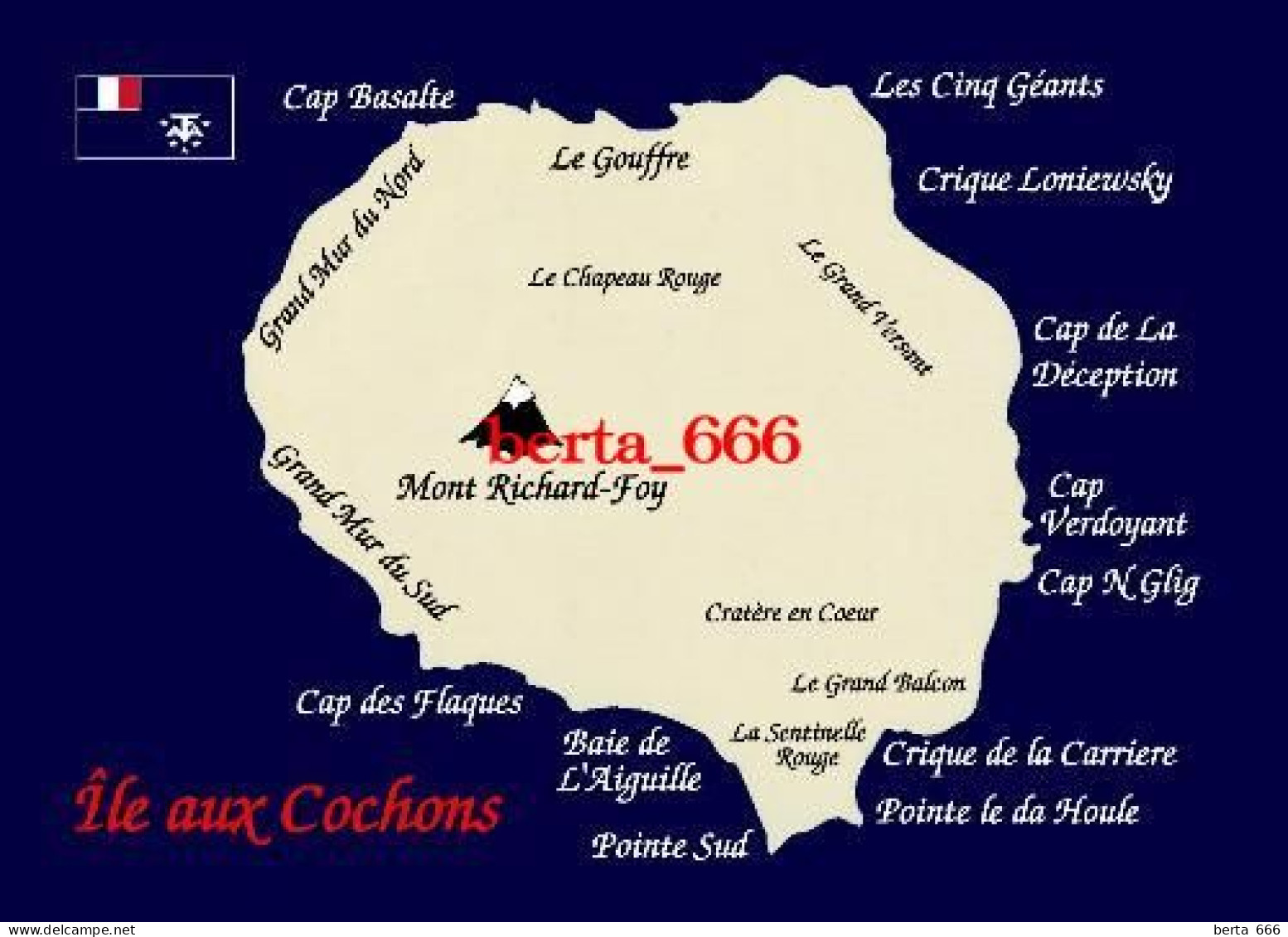 TAAF Crozet Islands Île Aux Cochons Map UNESCO New Postcard * Carte Geographique * Landkarte - TAAF : Terres Australes Antarctiques Françaises