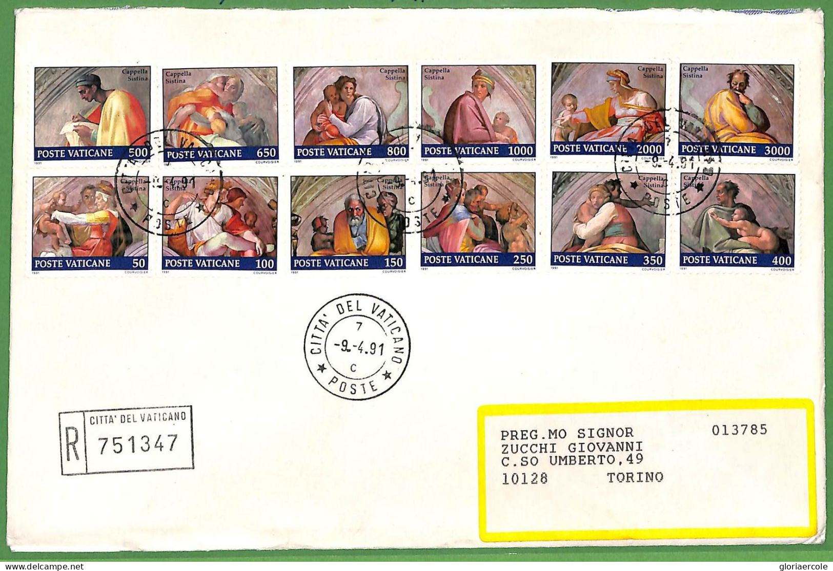 ZA1634 - VATICANO - Storia Postale - Busta   FDC  - MICHELANGELO Arte 1991 - FDC