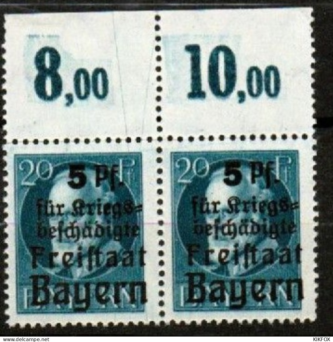 BAYERN, ALTDEUTSCHLAND ,1919, MI 173 A, PAAR MIT ANHANG, HILFE FÜR KRIEGSGESCHÄDIGTE, POSTFRISCH, NEUF, - Nuevos