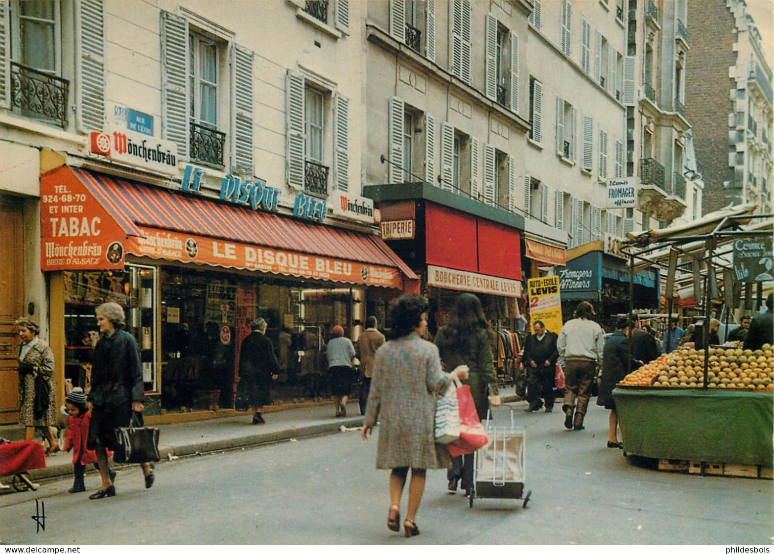 PARIS  " Le Disque Bleu " Café Tabac  BARTHE  28 Rue Levy 75017 (cpsm) - Cafés, Hotels, Restaurants