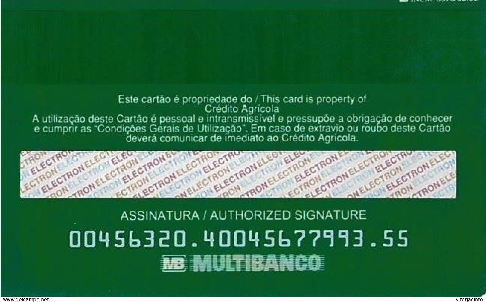 PORTUGAL - Crédito Agrícola - Visa Electron - Tarjetas De Crédito (caducidad Min 10 Años)