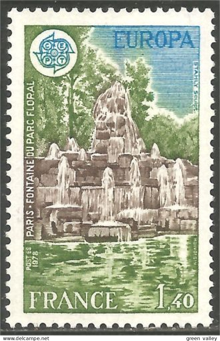 350 France Yv 2009 Europa Parc Floral Paris Fontaine Fountain Fontana Brunnen MNH ** Neuf SC (2009-1b) - 1978