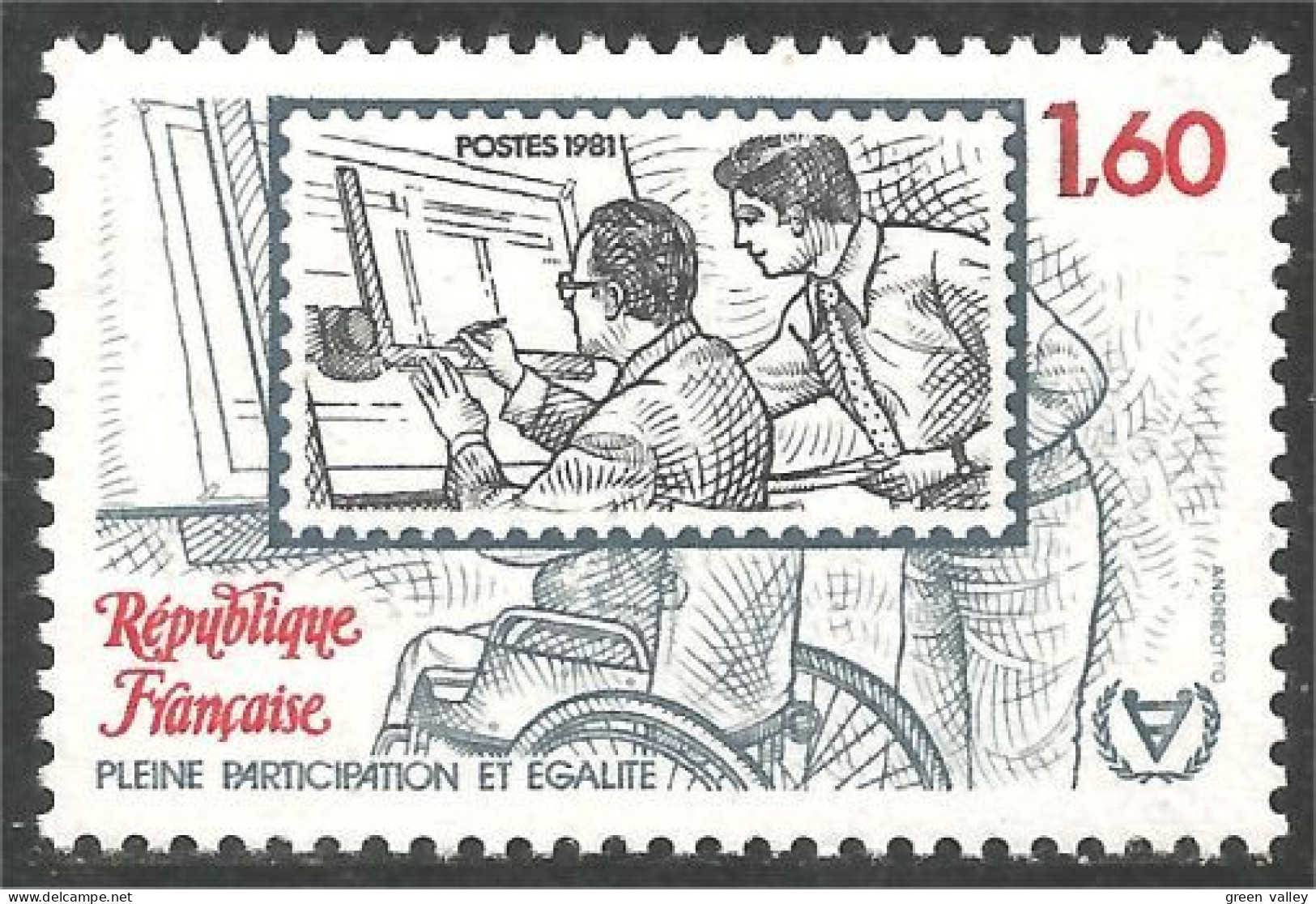 351 France Yv 2173 Année Handicapés Handicapped Crippled MNH ** Neuf SC (2173-1d) - Usines & Industries