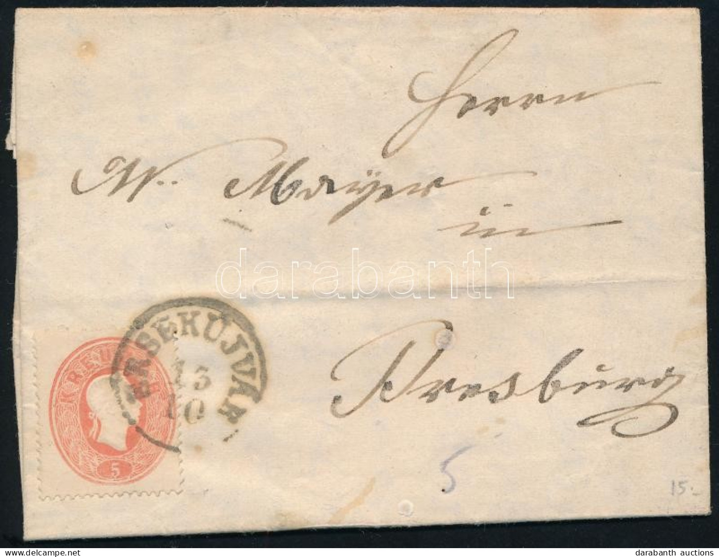 1861 5kr Levélen / On Cover "ÉRSEKÚJVÁR" - Pressburg - Sonstige & Ohne Zuordnung