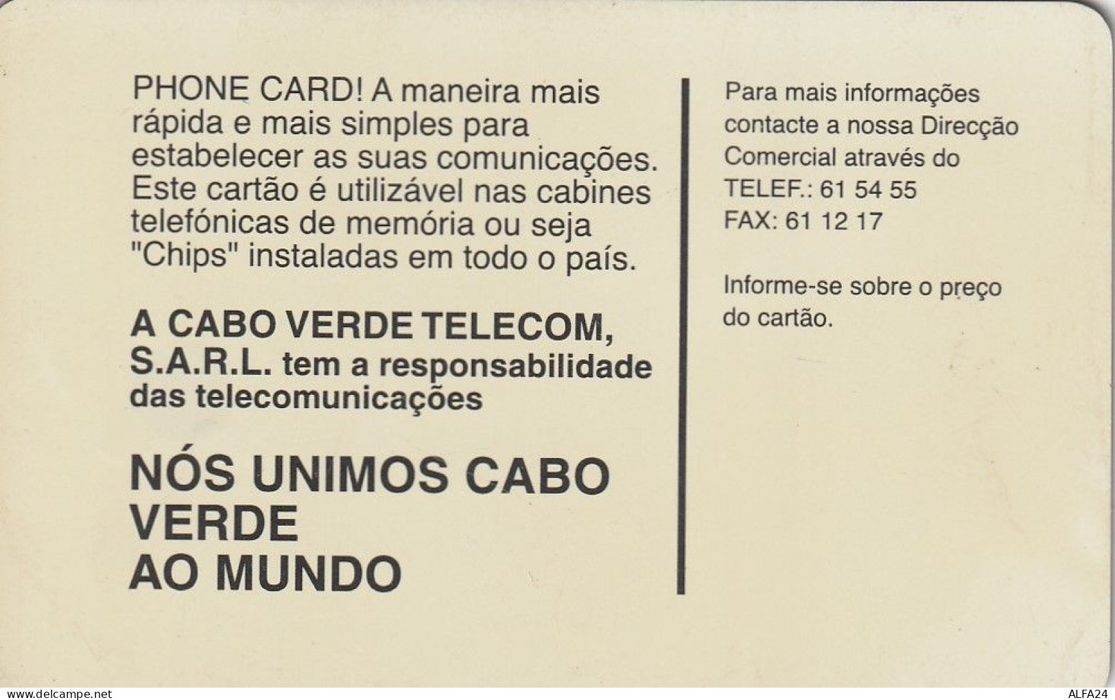 PHONE CARD CABO VERDE  (E56.10.4 - Cape Verde