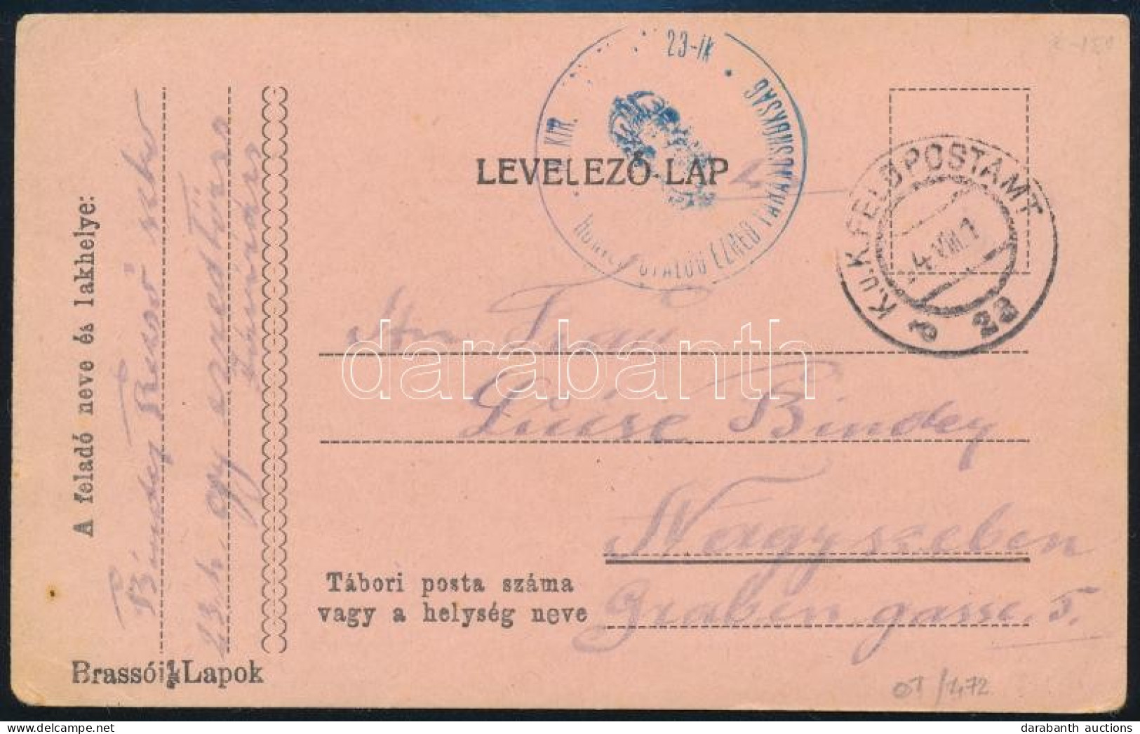 1916 Tábori Posta Levelezőlap / Field Postcard "M. Kir. Honvéd Gyalog Ezred Parancsnokság" + "FP 23 B" - Other & Unclassified