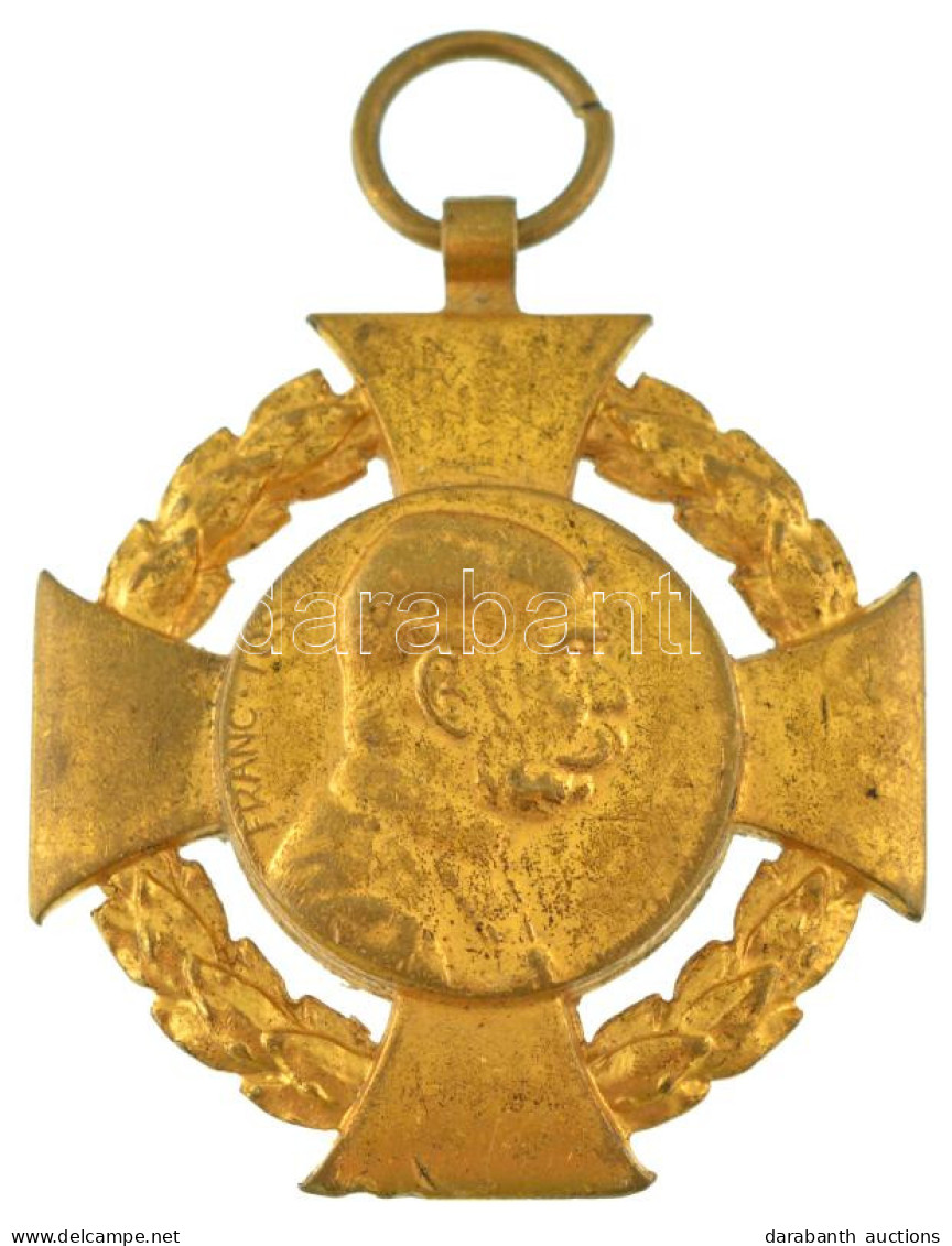 1908. "Katonai Jubileumi Kereszt" Aranyozott Bronz Kitüntetés Mellszalag Nélkül T:XF Hungary 1908. "Diamond Jubilee Cros - Non Classés