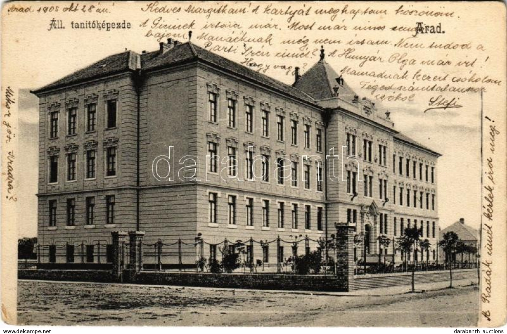 T2/T3 1905 Arad, Állami Tanítóképezde. Divald Károly 607. / Teachers Training Institute (EK) - Non Classés