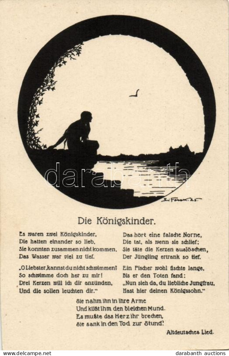 ** T2 Der Königskinder / Silhouette Art Postcard, Künstler-Schattenbilder S: Elsbeth Forck - Unclassified