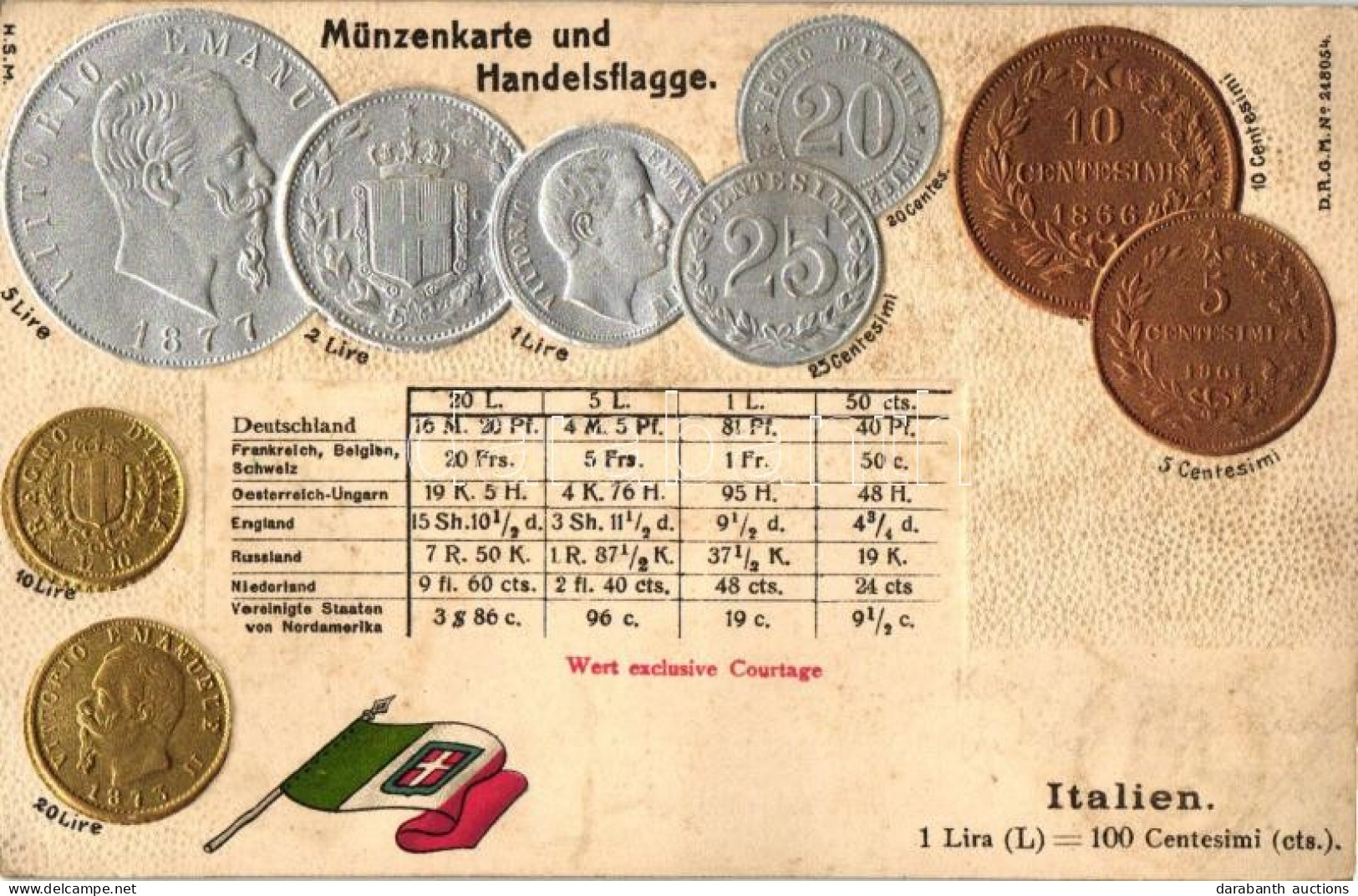 ** T3 Italy; Set Of Coins, Flag, Emb. Litho (EB) - Non Classés