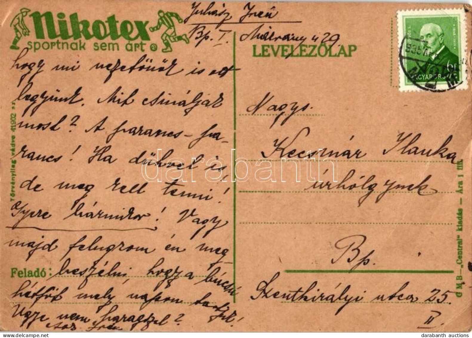 T3 Nikotex Reklám Levelezőlap / Advertisement Postcard (fa) - Unclassified