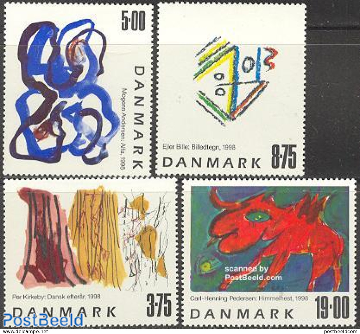 Denmark 1998 Modern Art 4v, Mint NH, Art - Modern Art (1850-present) - Paintings - Unused Stamps